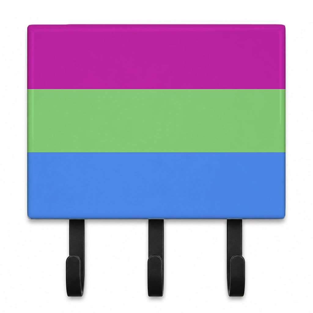 Polisexual Pride Leash or Key Holder Wall Hooks, Coat Rack Wall Mount, for Hanging Keys, Towels, Aprons, Leashes