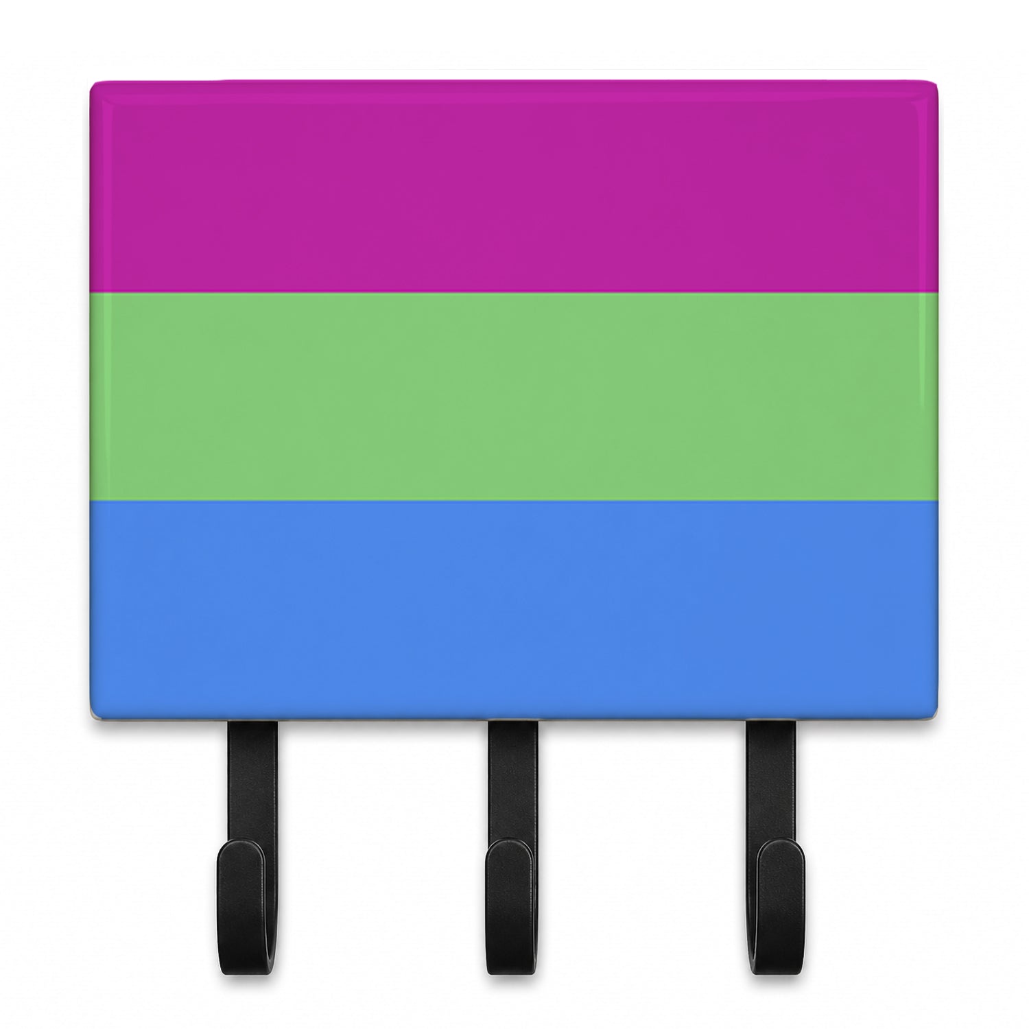 Polisexual Pride Leash or Key Holder Wall Hooks, Coat Rack Wall Mount, for Hanging Keys, Towels, Aprons, Leashes