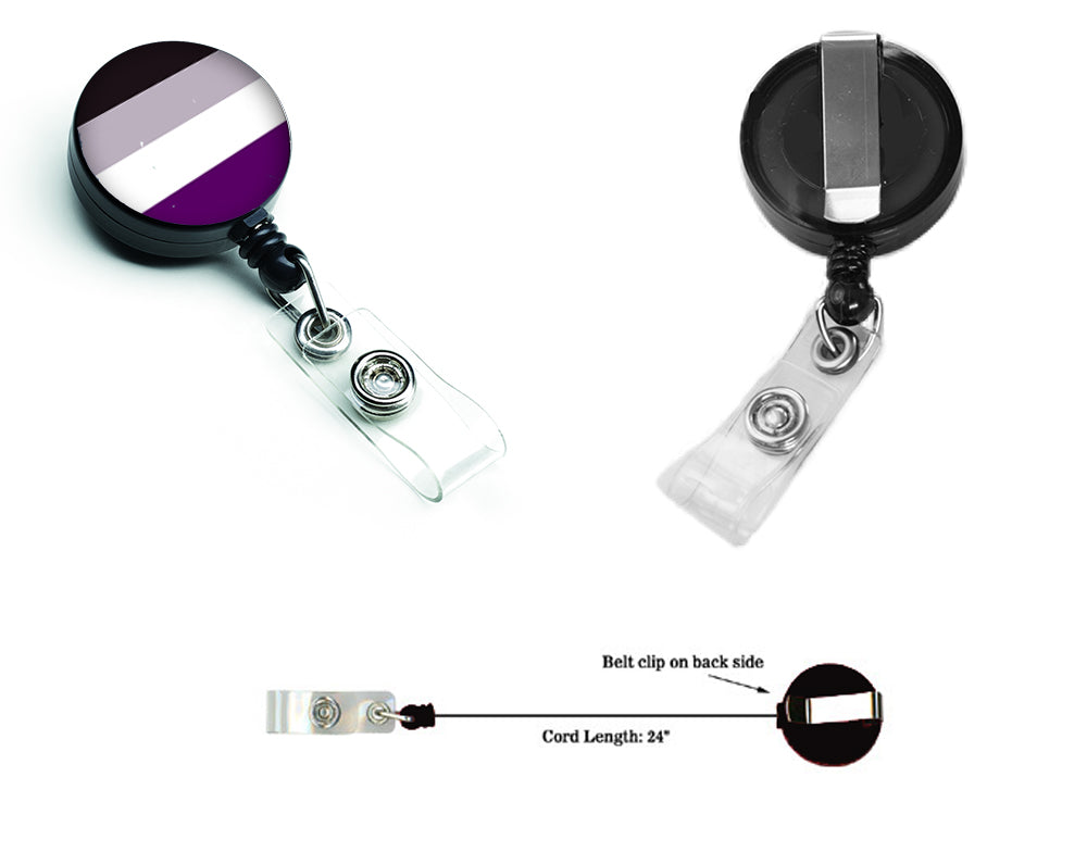Asexual Pride Retractable Badge Reel for Nurses ID Badge Holder with Clip Retractable Employee Badge Holder, Belt Clip