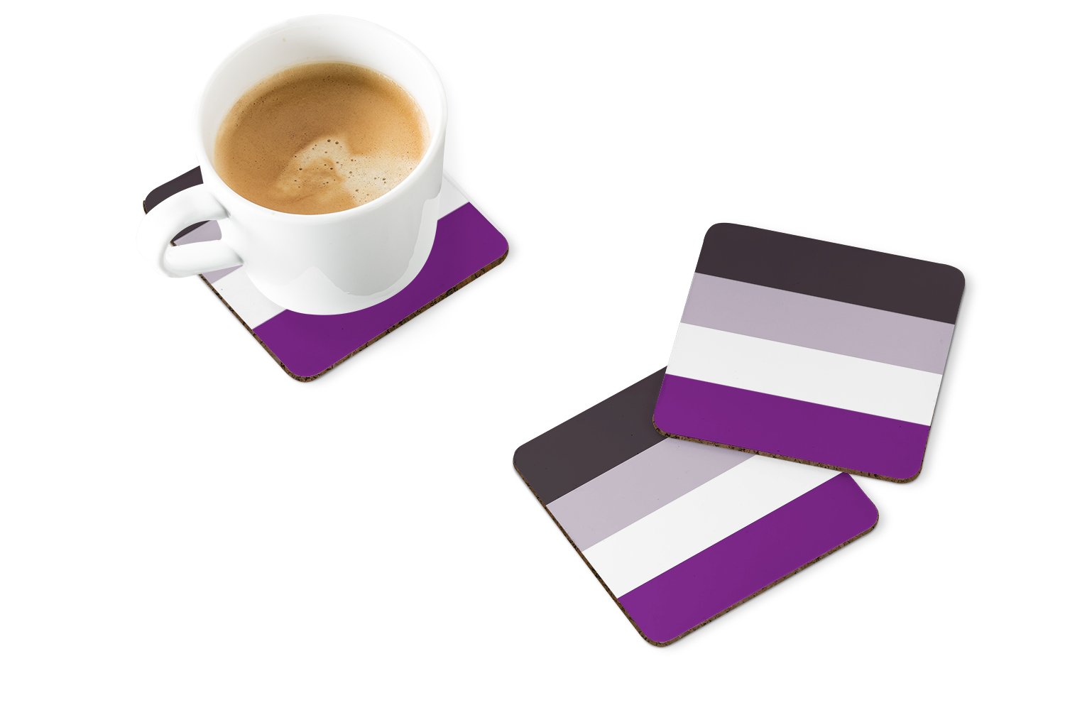 Asexual Pride Foam Coasters Set of 4 Cup Coasters for Indoor Outdoor, Tabletop Protection, Anti Slip, Mouse pad Material