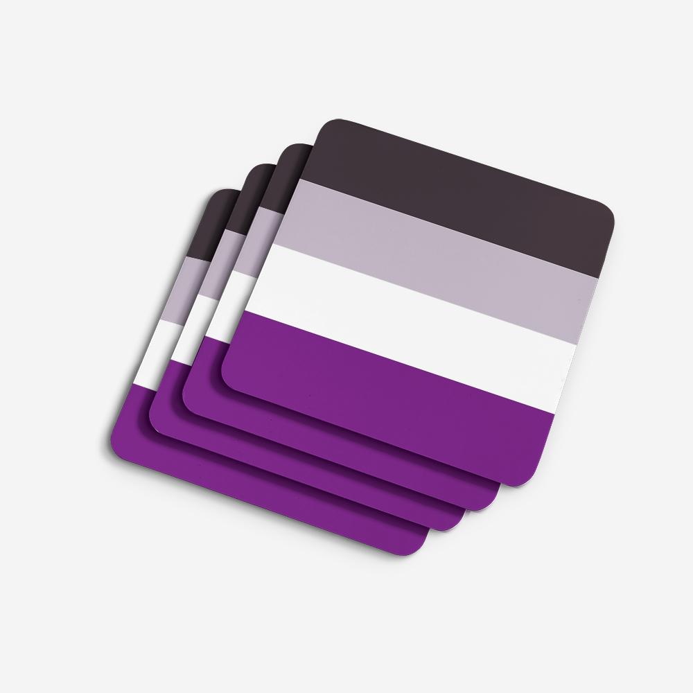 Asexual Pride Foam Coasters Set of 4 Cup Coasters for Indoor Outdoor, Tabletop Protection, Anti Slip, Mouse pad Material