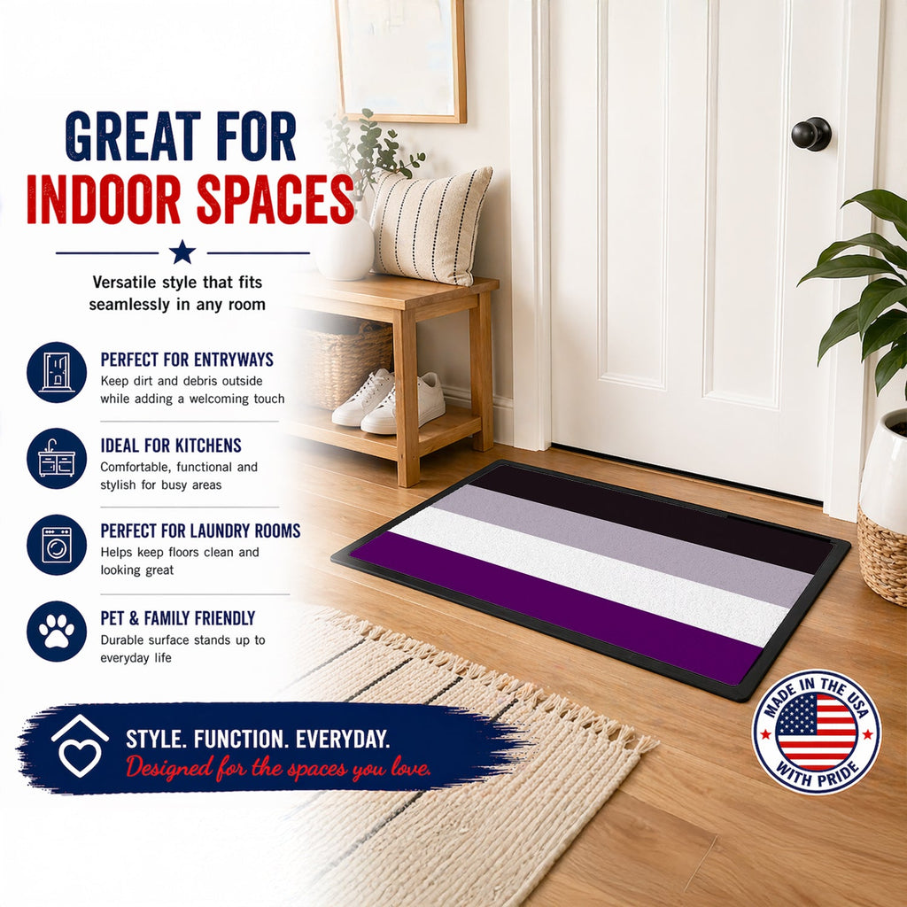 Asexual Pride Doormat Indoor Outdoor 18H X 27W Front Door Mat Rugs for Entryway, Non Slip Washable