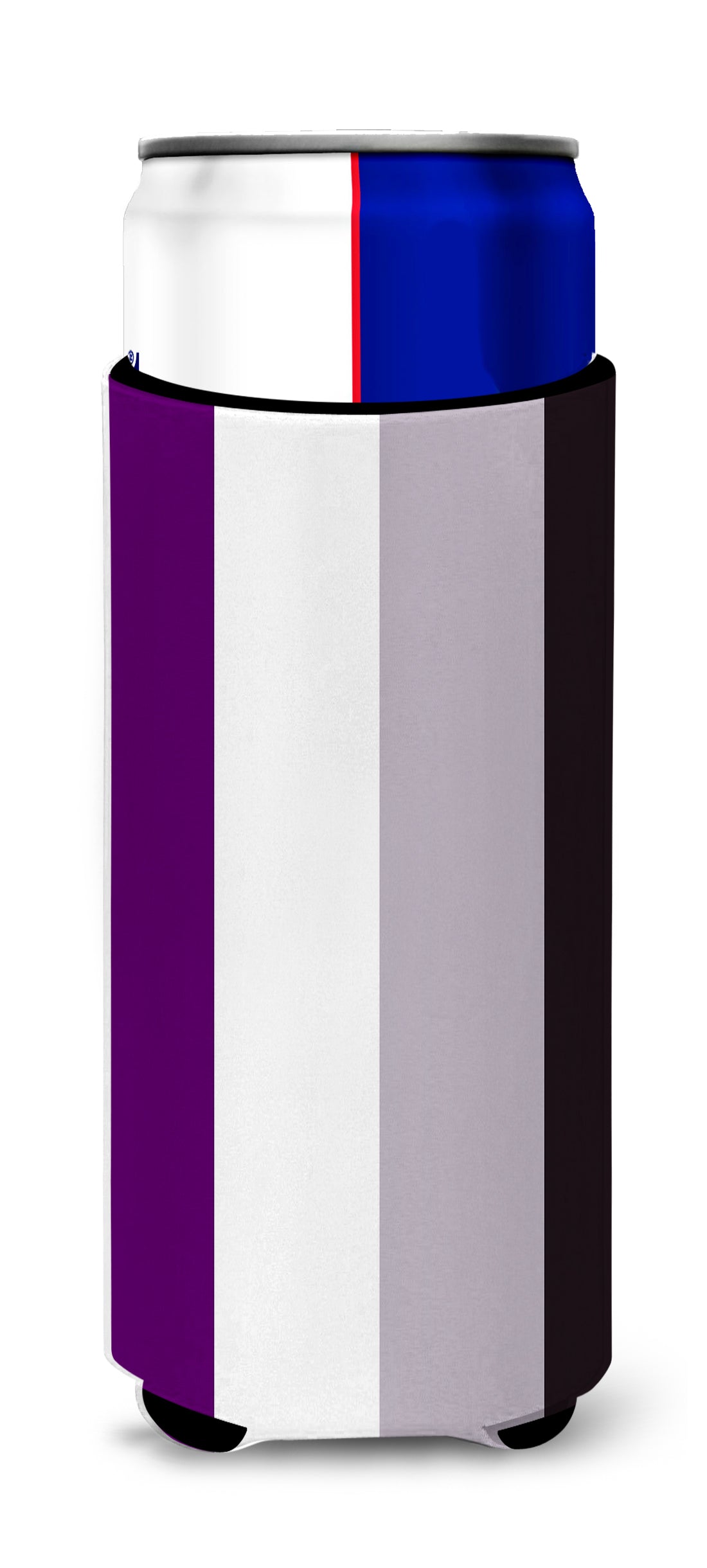 Asexual Pride Slim Can Hugger , Insulated Foam Hugger for 12 oz Slim Cans, Beer Bottles & Water Bottles, Printed in USA