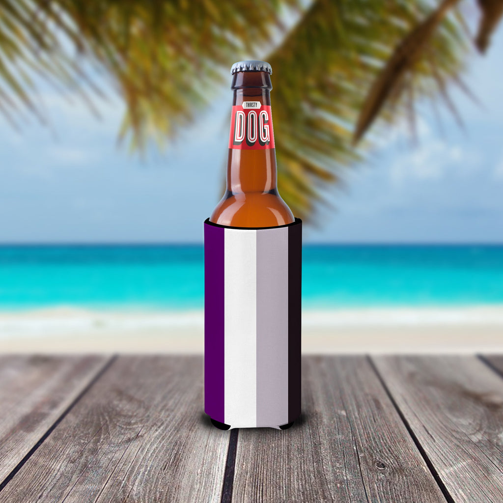 Asexual Pride Slim Can Hugger , Insulated Foam Hugger for 12 oz Slim Cans, Beer Bottles & Water Bottles, Printed in USA