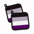 Asexual Pride Pot Holder Set of 2 Heat Resistant Quilted Hot Pads 7.5 x 7.5 Inch, Insulated Kitchen Trivets for Cooking & Baking
