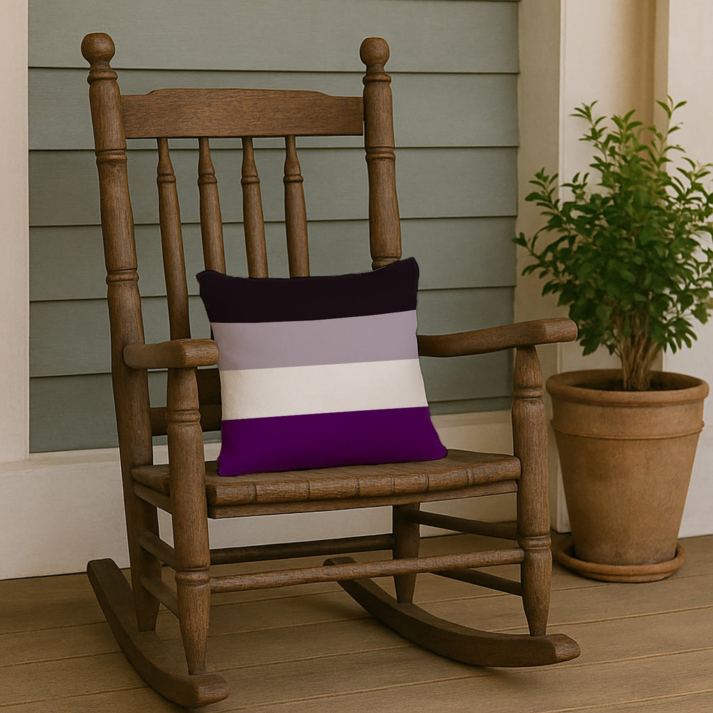 Asexual Pride Decorative Throw Pillow 14x14 Indoor Outdoor Accent Cushion, Fabric Cover with Insert for Sofa, Bed, Porch & Living Room