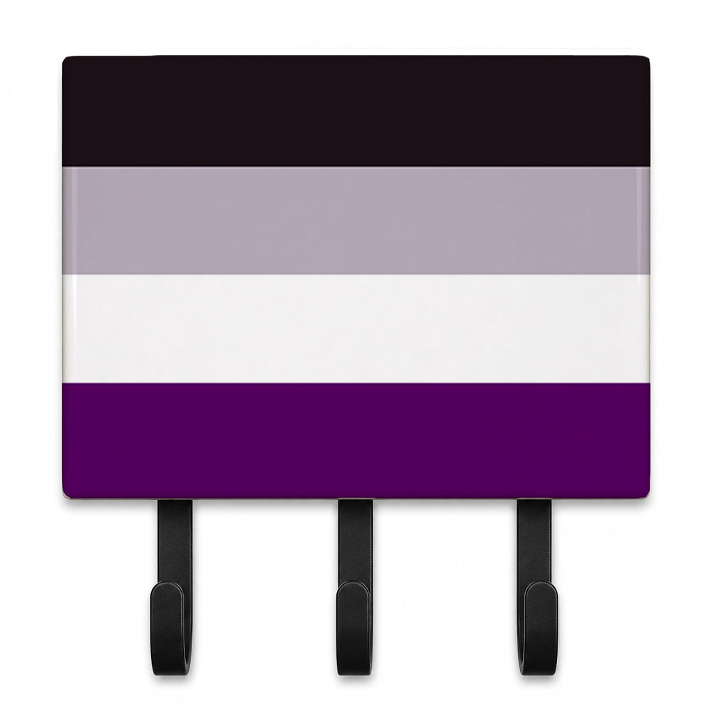 Asexual Pride Leash or Key Holder Wall Hooks, Coat Rack Wall Mount, for Hanging Keys, Towels, Aprons, Leashes