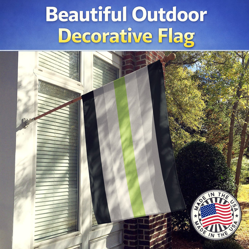 Agender Pride House Flag 28x40 Porch Sleeve Pole Decorative Outside Yard Banner Artwork Wall Hanging, Polyester