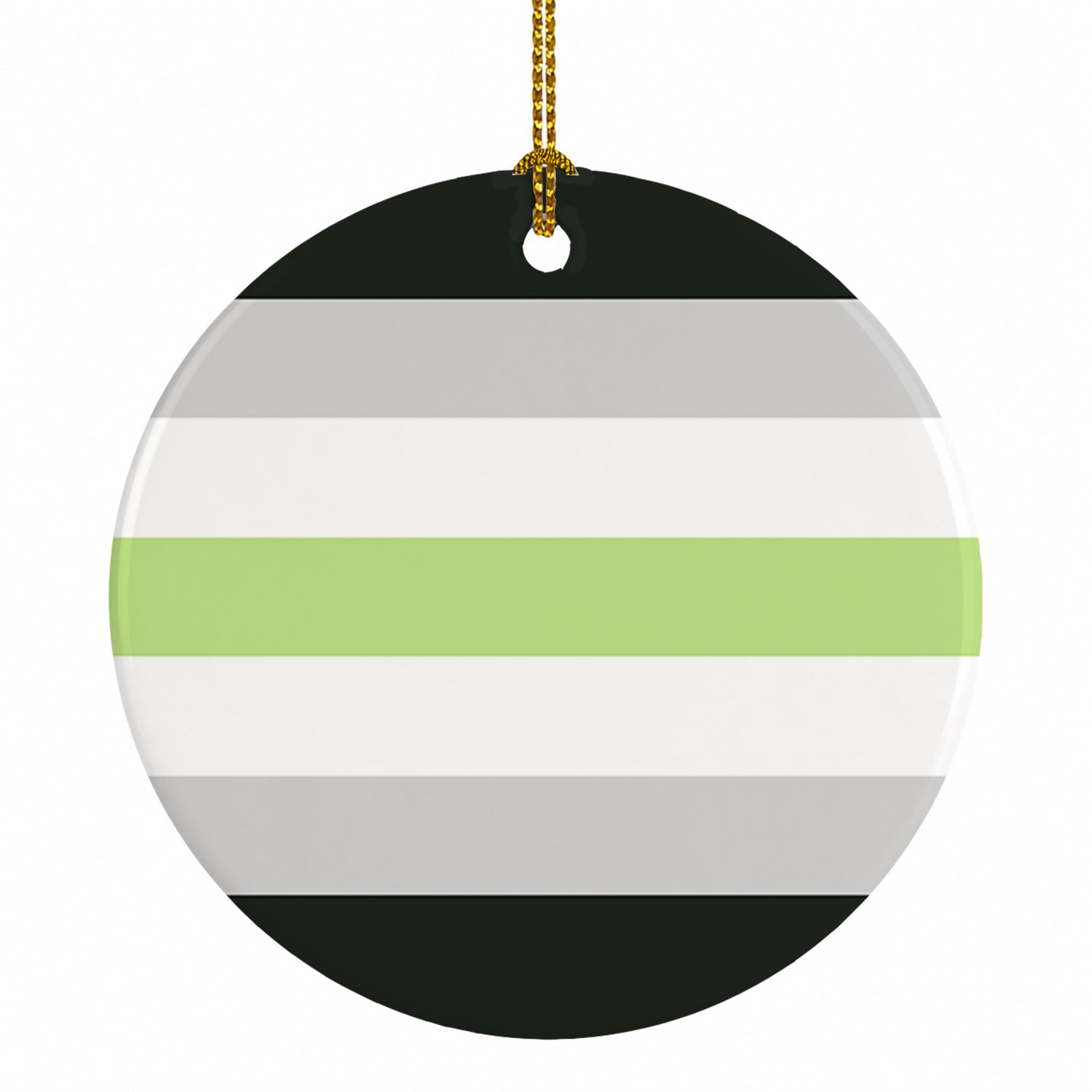 Agender Pride Ceramic Ornament Christmas Tree Hanging Decorations for Home Christmas Holiday, Party, Gift, 3 in, Multicolor