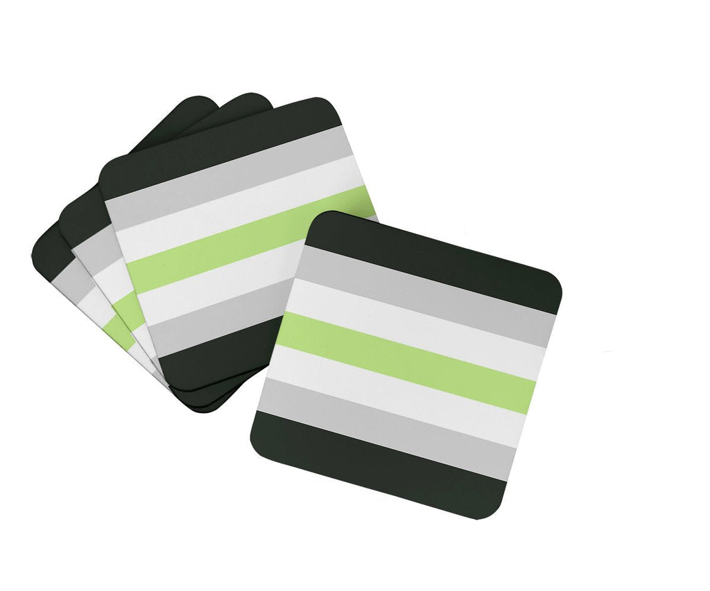 Agender Pride Foam Coasters Set of 4 Cup Coasters for Indoor Outdoor, Tabletop Protection, Anti Slip, Mouse pad Material