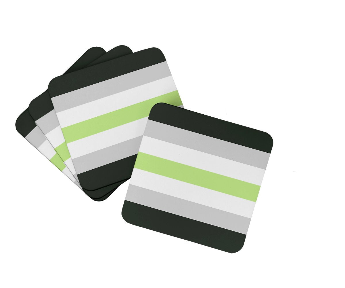 Agender Pride Foam Coasters Set of 4 Cup Coasters for Indoor Outdoor, Tabletop Protection, Anti Slip, Mouse pad Material