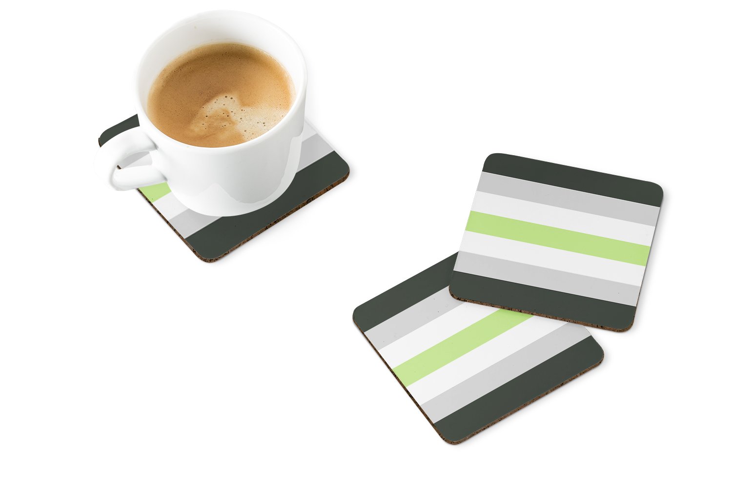 Agender Pride Foam Coasters Set of 4 Cup Coasters for Indoor Outdoor, Tabletop Protection, Anti Slip, Mouse pad Material