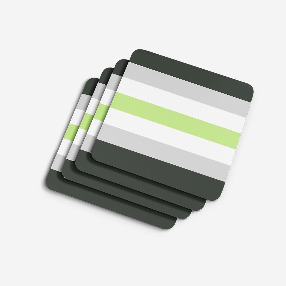Agender Pride Foam Coasters Set of 4 Cup Coasters for Indoor Outdoor, Tabletop Protection, Anti Slip, Mouse pad Material