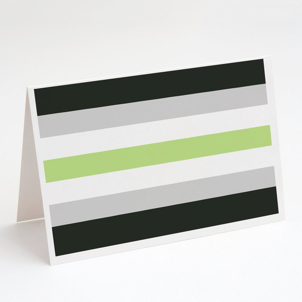 Agender Pride Greeting Cards Pack of 8 Blank Cards with Envelopes Whimsical A7 Size 5x7