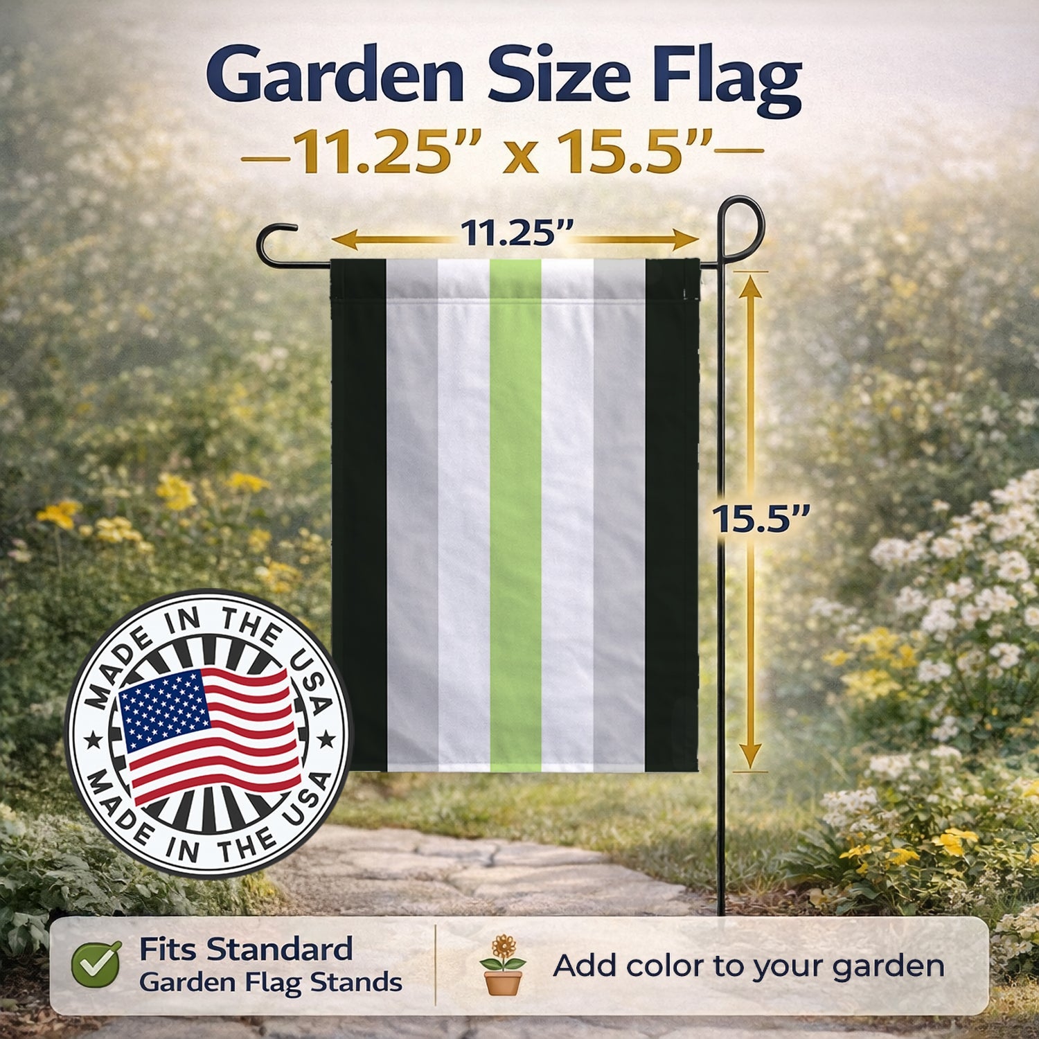 Agender Pride Garden Flag Mailbox Decorative Yard Banner Outside Patio Artwork for Flower Beds, Garden Size, Multicolor