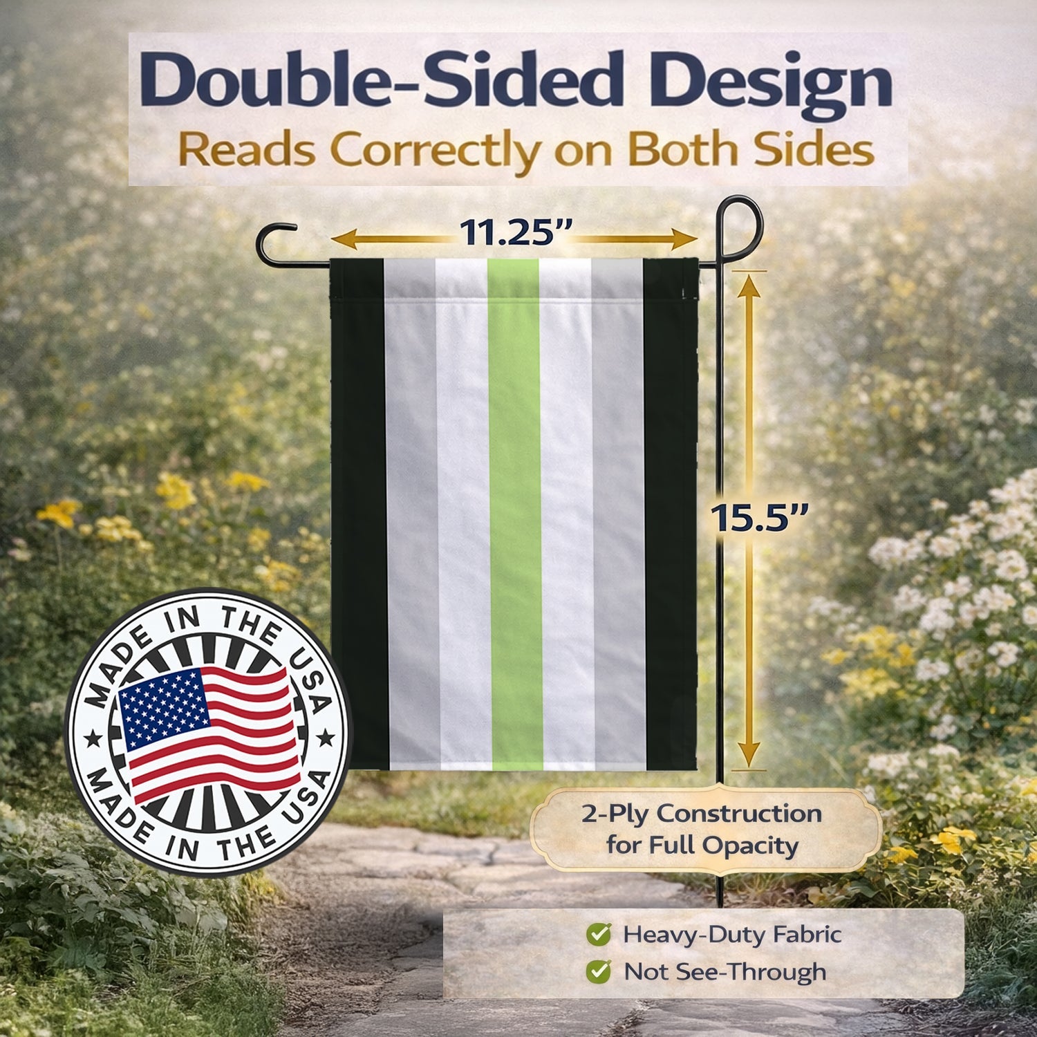 Agender Pride Garden Flag Mailbox Decorative Yard Banner Outside Patio Artwork for Flower Beds, Garden Size, Multicolor