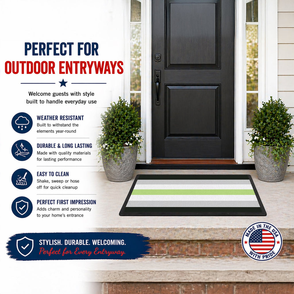 Agender Pride Doormat Indoor Outdoor 24H X 36W Front Door Mat Rugs for Entryway, Non Slip Washable Low Pile,