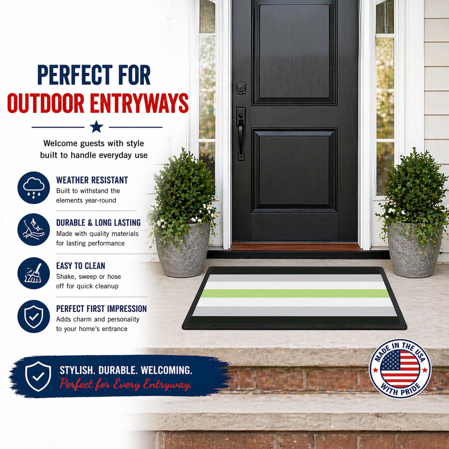 Agender Pride Doormat Indoor Outdoor 24H X 36W Front Door Mat Rugs for Entryway, Non Slip Washable Low Pile,