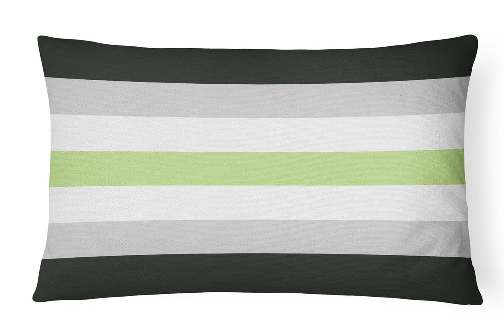 Agender Pride Decorative Throw Pillow 12x16 Indoor Outdoor Accent Cushion, Fabric Cover with Insert for Sofa, Bed, Porch & Living Room