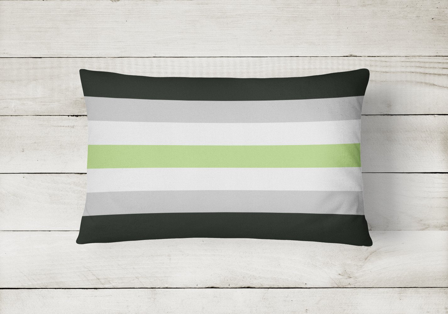 Agender Pride Decorative Throw Pillow 12x16 Indoor Outdoor Accent Cushion, Fabric Cover with Insert for Sofa, Bed, Porch & Living Room