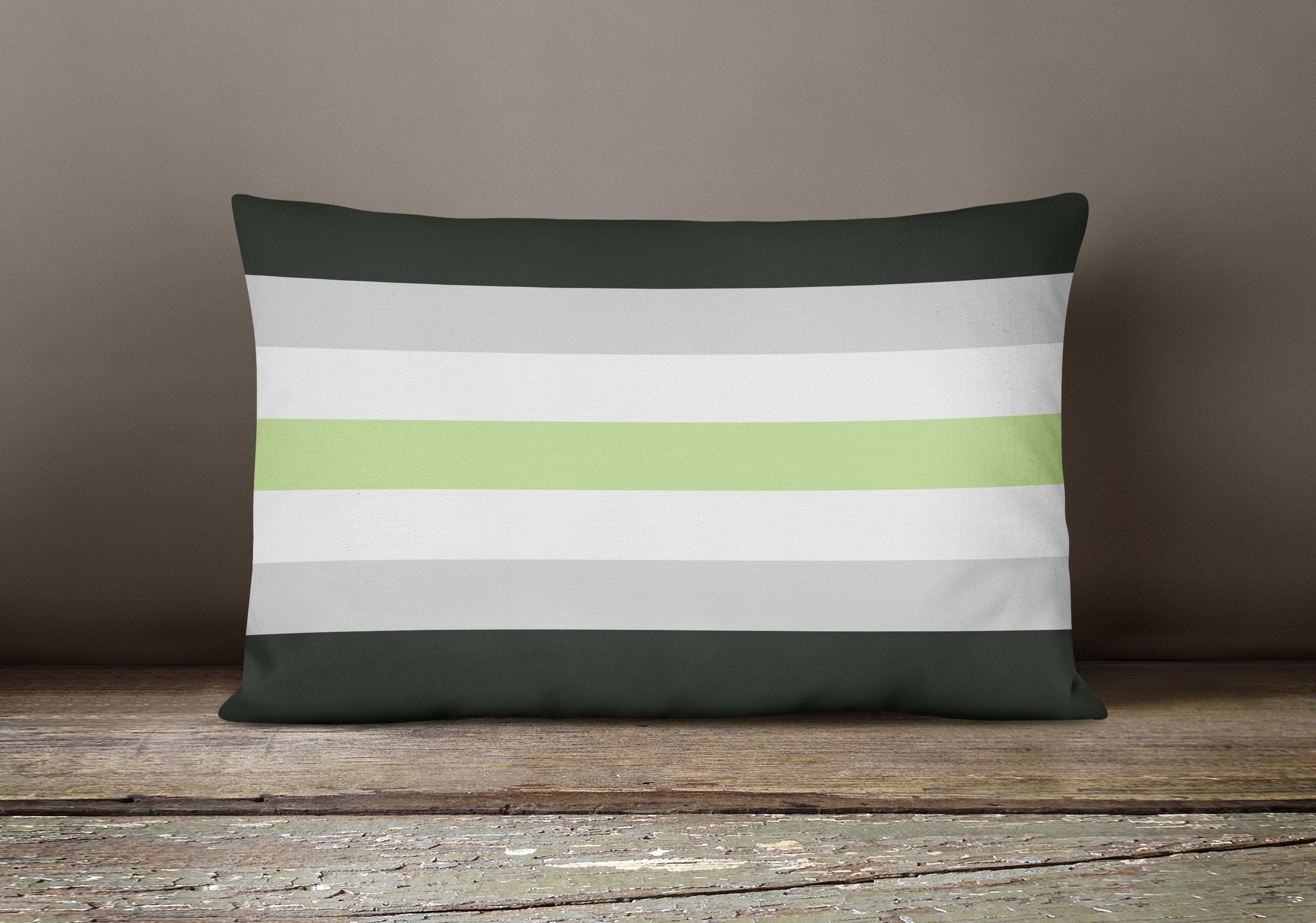 Agender Pride Decorative Throw Pillow 12x16 Indoor Outdoor Accent Cushion, Fabric Cover with Insert for Sofa, Bed, Porch & Living Room