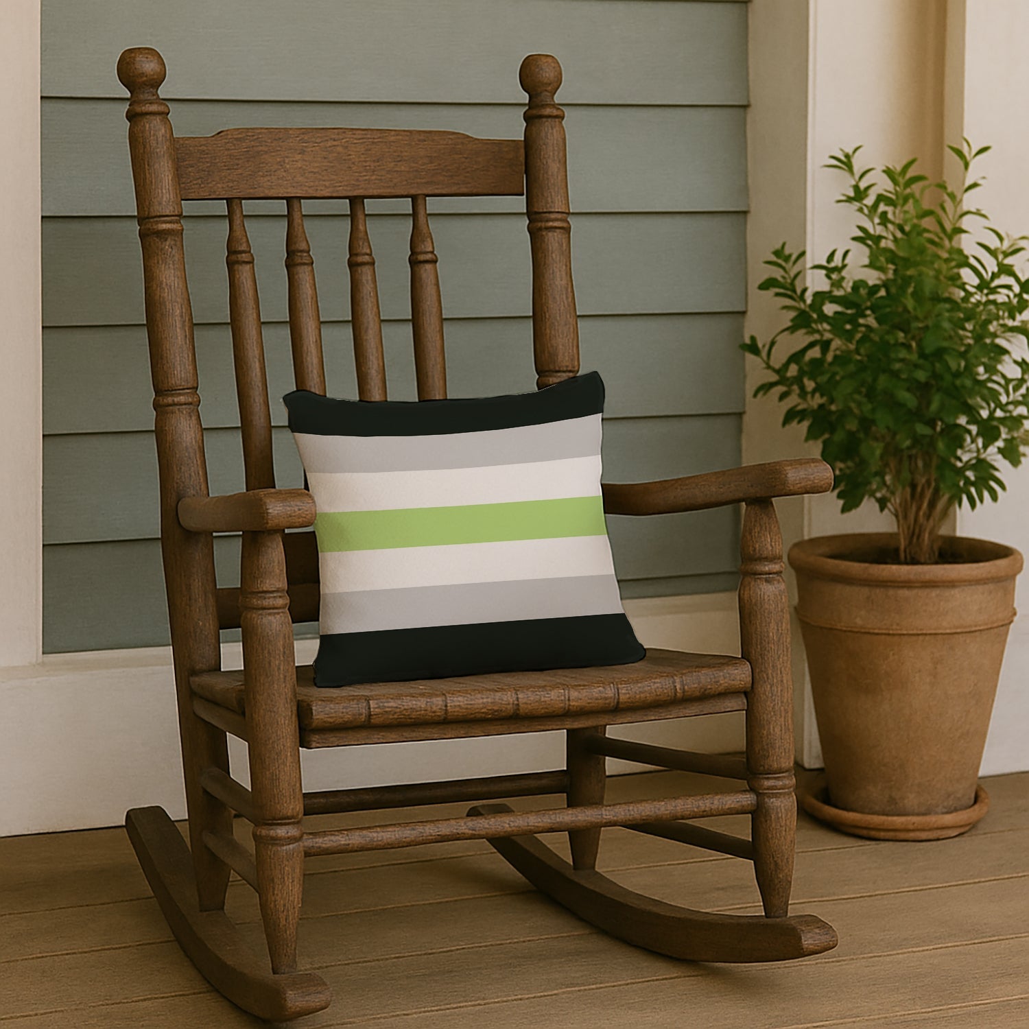 Agender Pride Decorative Throw Pillow 14x14 Indoor Outdoor Accent Cushion, Fabric Cover with Insert for Sofa, Bed, Porch & Living Room