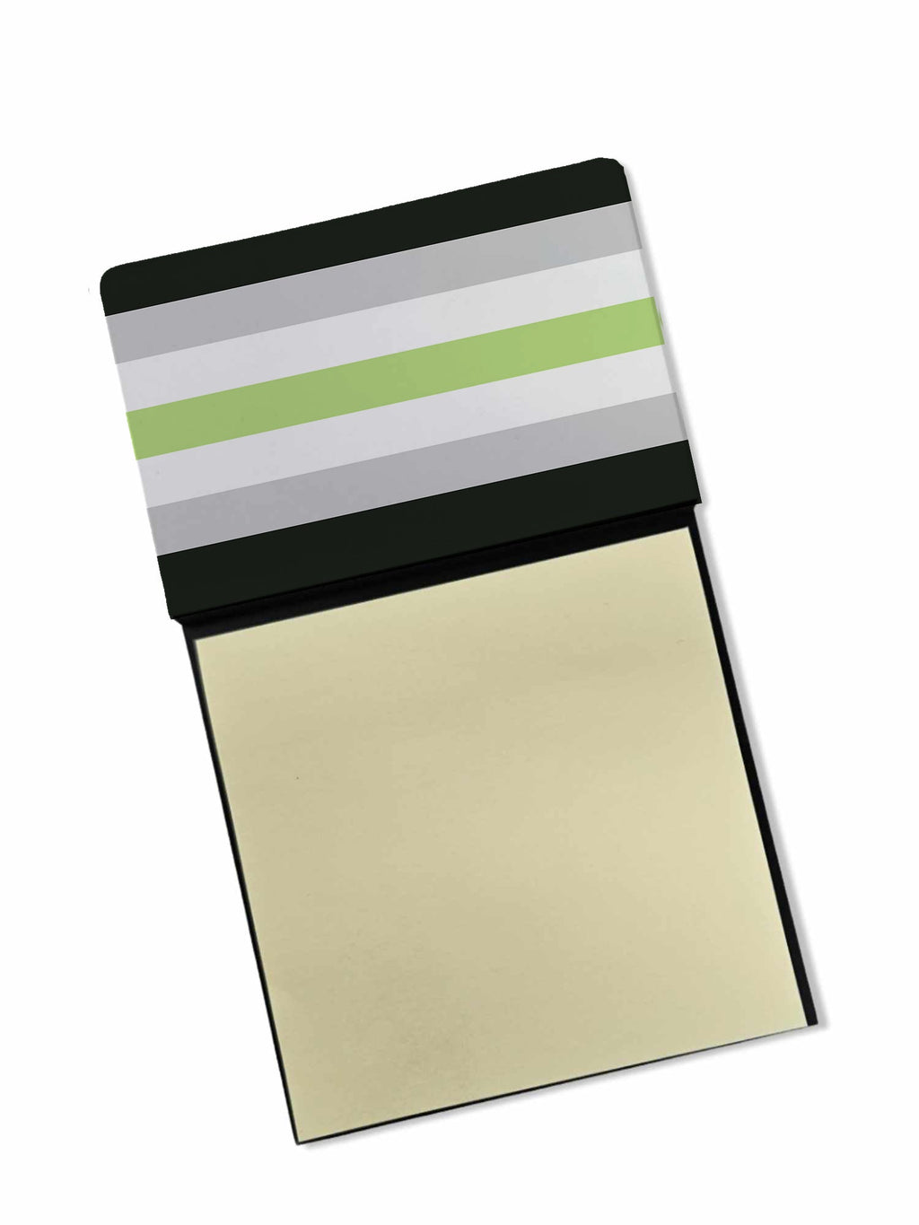 Agender Pride Watercolor Sticky Note Holder Refillable Dispenser Desk Accessory 3x3 Pad Gift