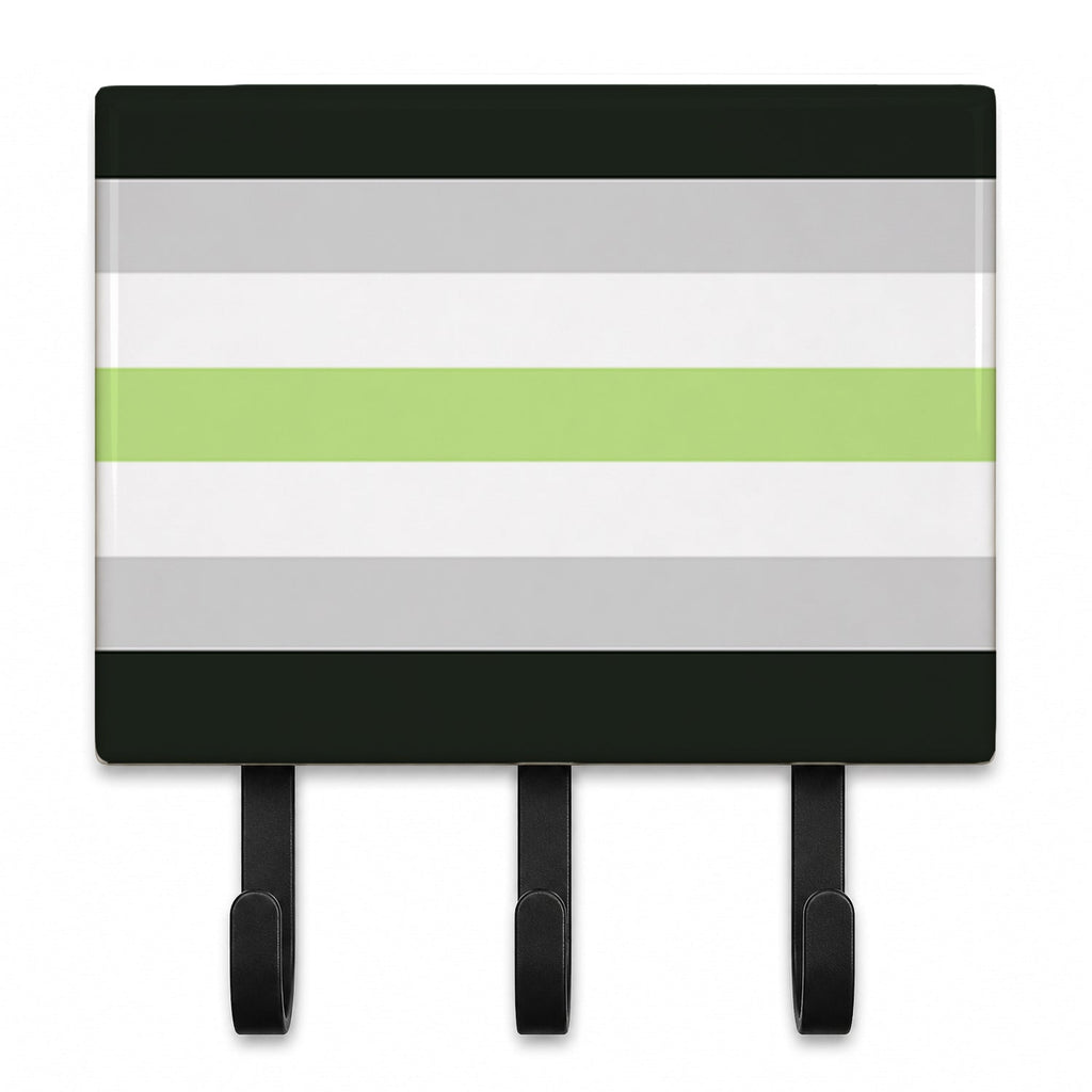 Agender Pride Leash or Key Holder Wall Hooks, Coat Rack Wall Mount, for Hanging Keys, Towels, Aprons, Leashes