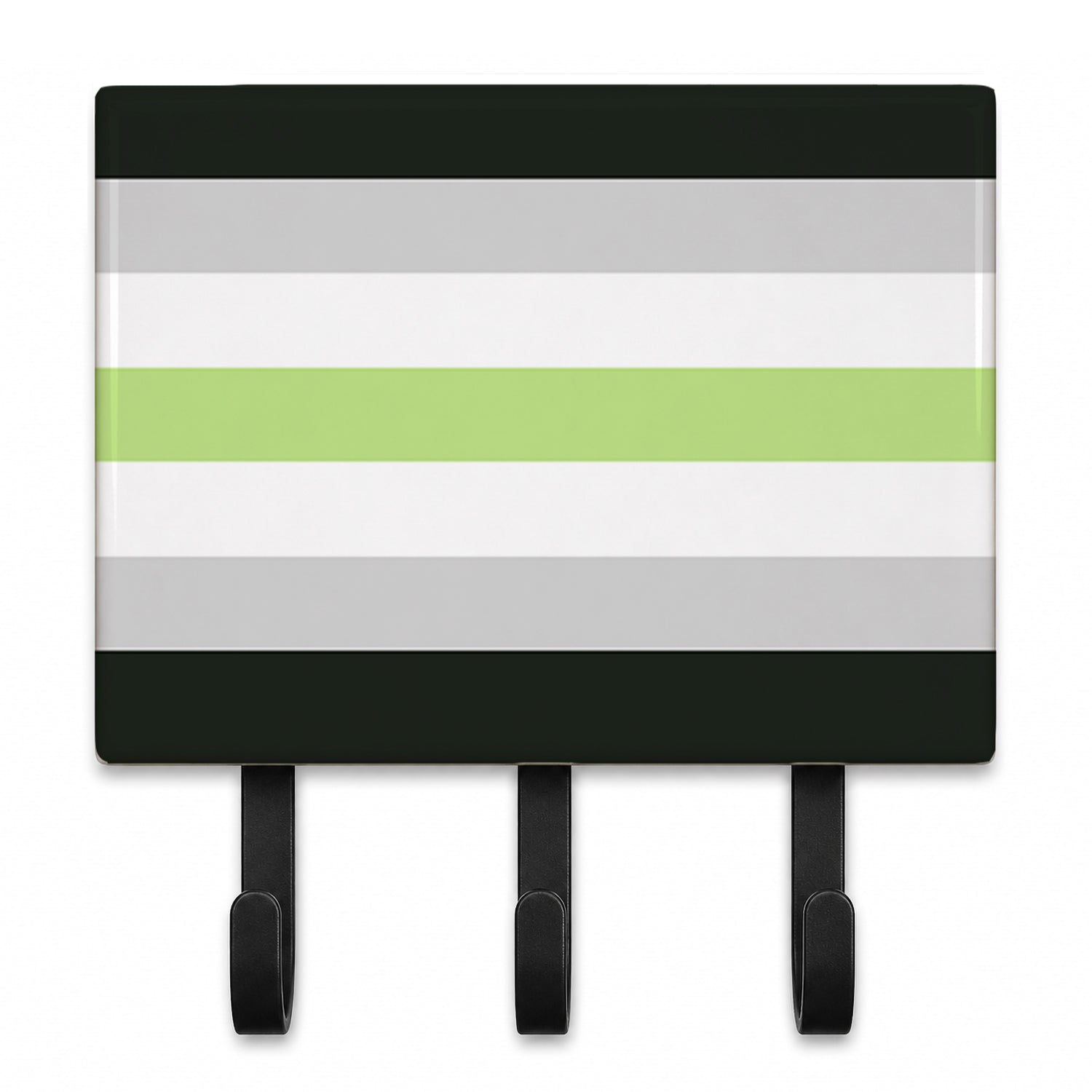 Agender Pride Leash or Key Holder Wall Hooks, Coat Rack Wall Mount, for Hanging Keys, Towels, Aprons, Leashes
