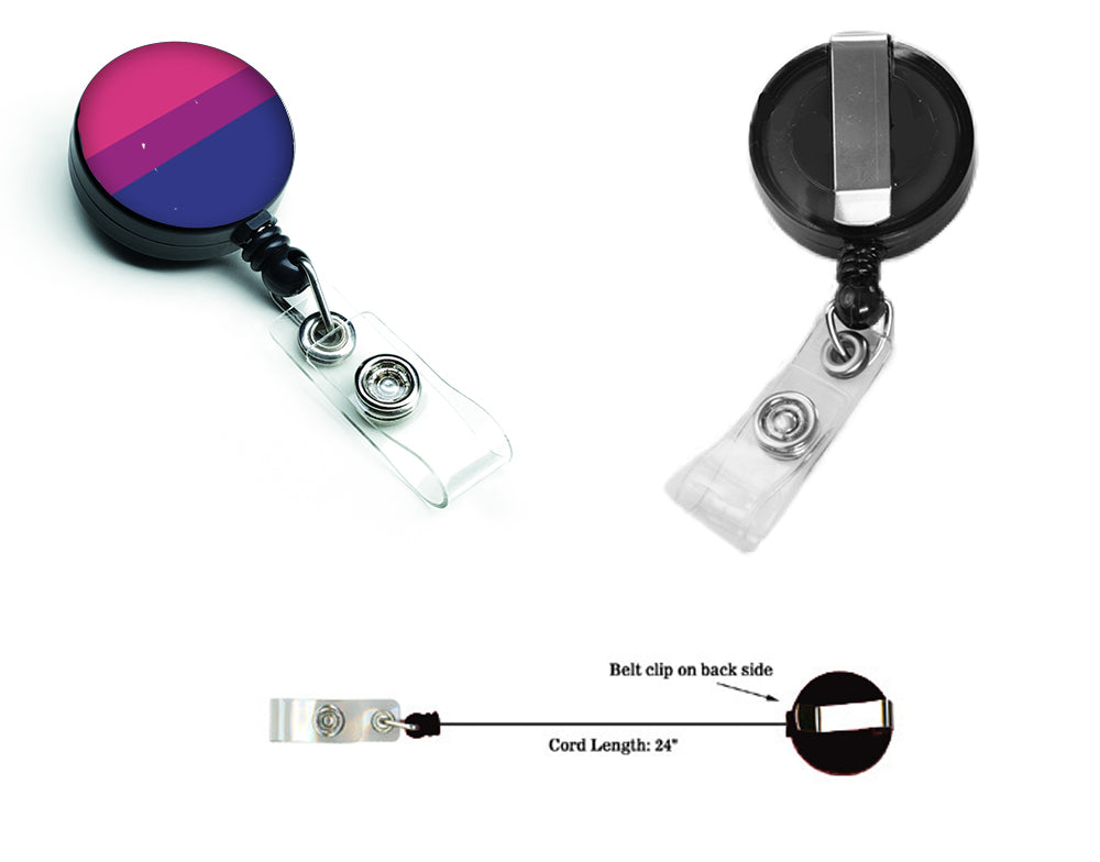 Bisexual Pride Retractable Badge Reel for Nurses ID Badge Holder with Clip Retractable Employee Badge Holder, Belt Clip