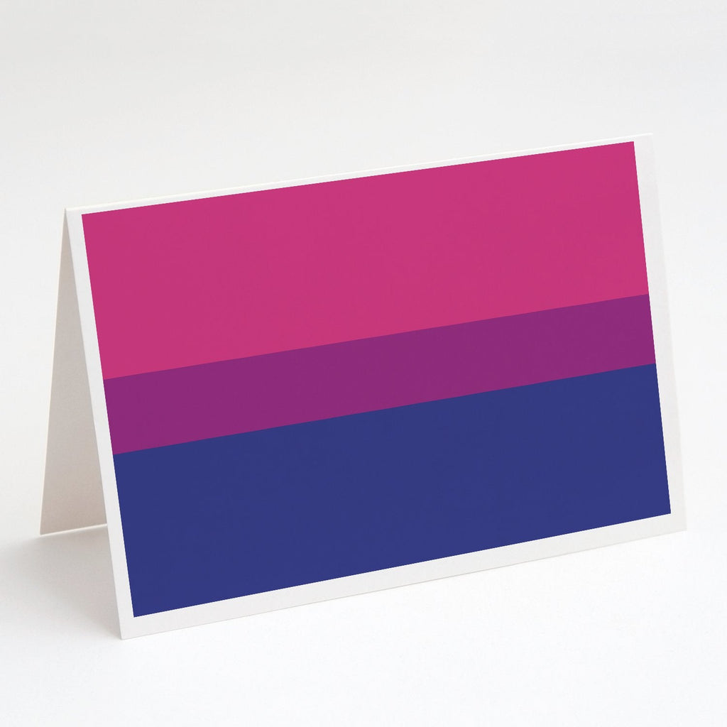 Bisexual Pride Greeting Cards Pack of 8 Blank Cards with Envelopes Whimsical A7 Size 5x7