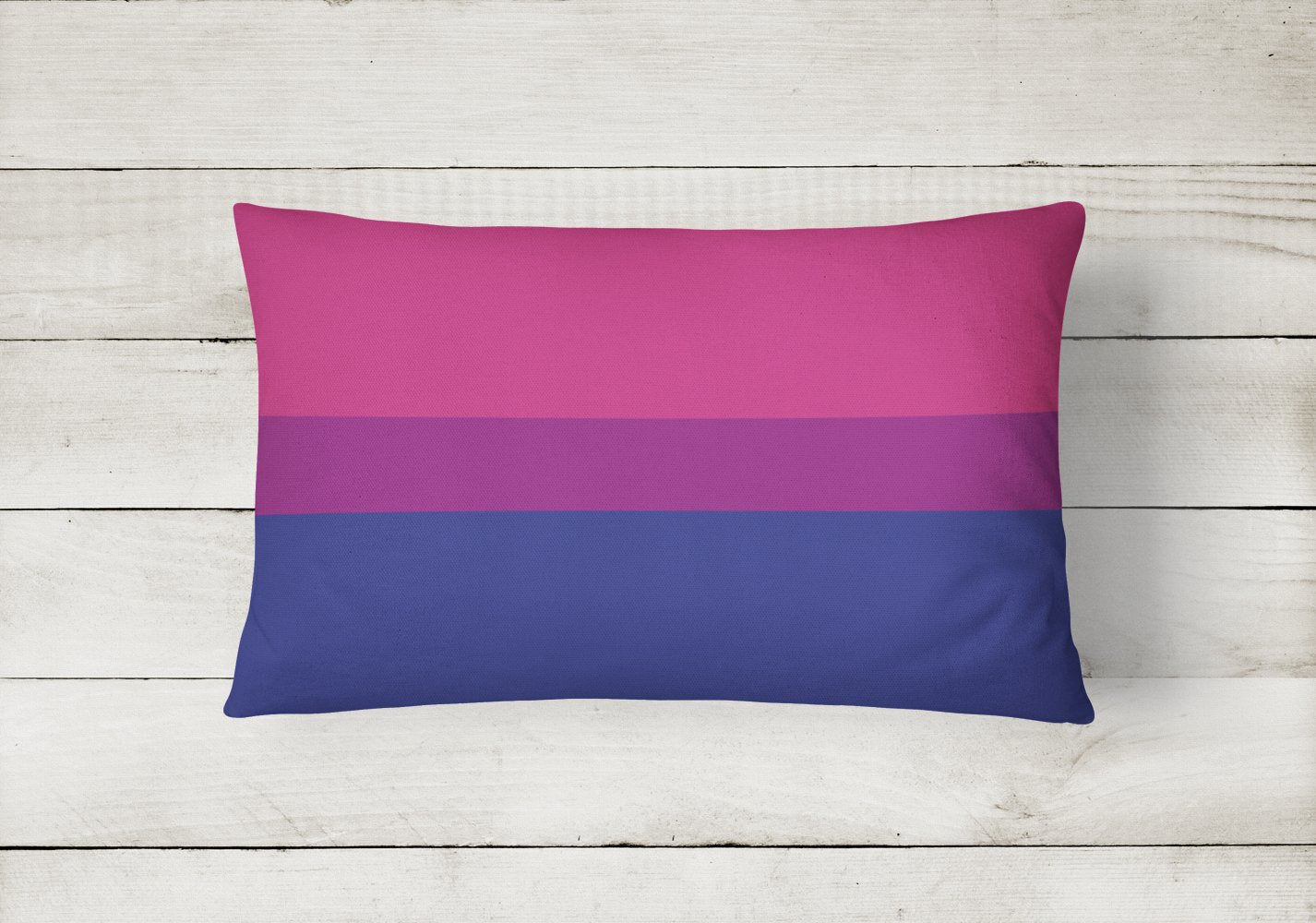 Bisexual Pride Decorative Throw Pillow 12x16 Indoor Outdoor Accent Cushion, Fabric Cover with Insert for Sofa, Bed, Porch & Living Room