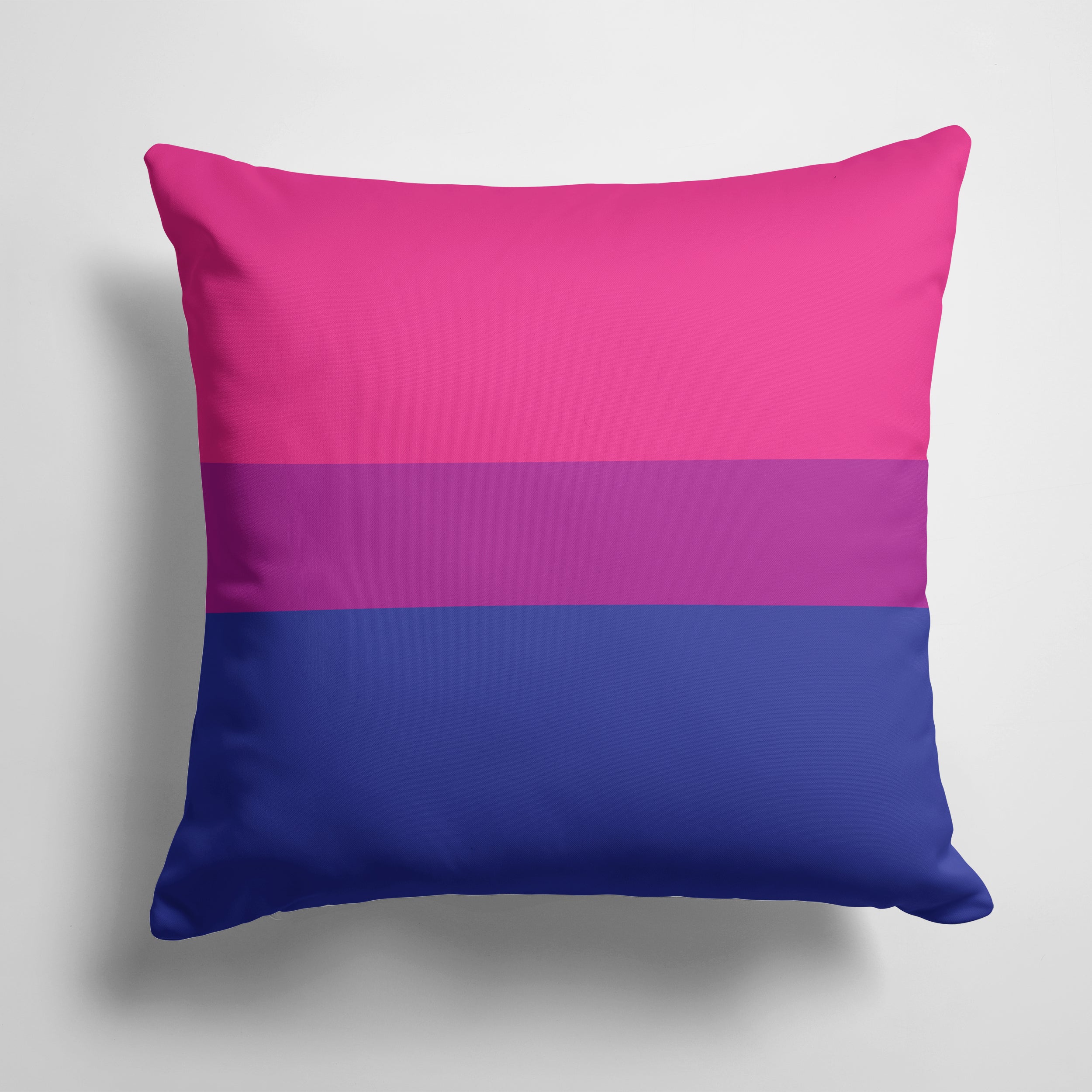 Bisexual Pride Decorative Throw Pillow 14x14 Indoor Outdoor Accent Cushion, Fabric Cover with Insert for Sofa, Bed, Porch & Living Room