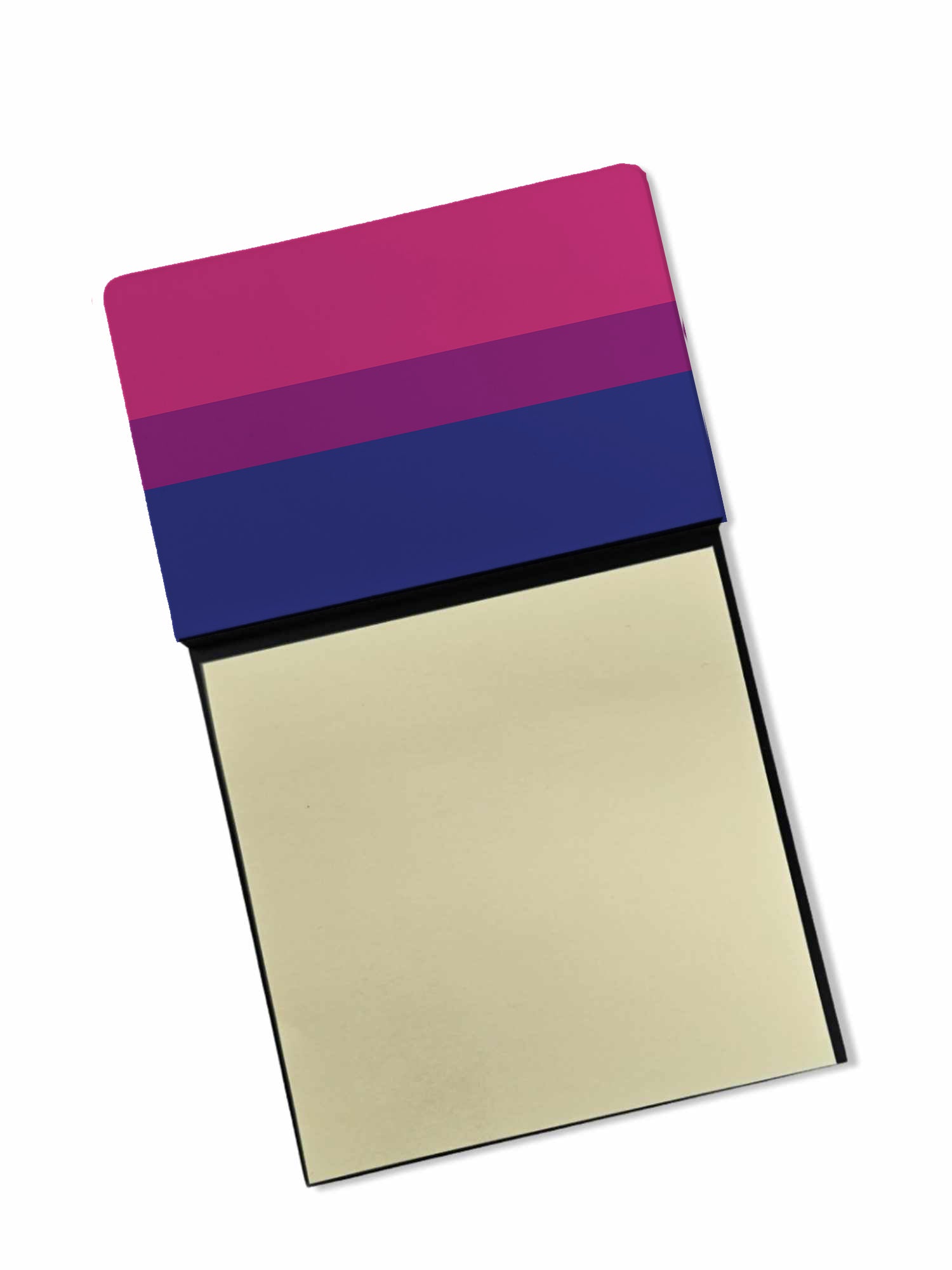 Bisexual Pride Watercolor Sticky Note Holder Refillable Dispenser Desk Accessory 3x3 Pad Gift