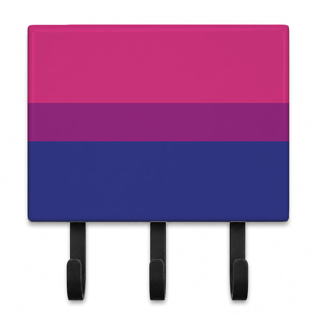 Bisexual Pride Leash or Key Holder Wall Hooks, Coat Rack Wall Mount, for Hanging Keys, Towels, Aprons, Leashes