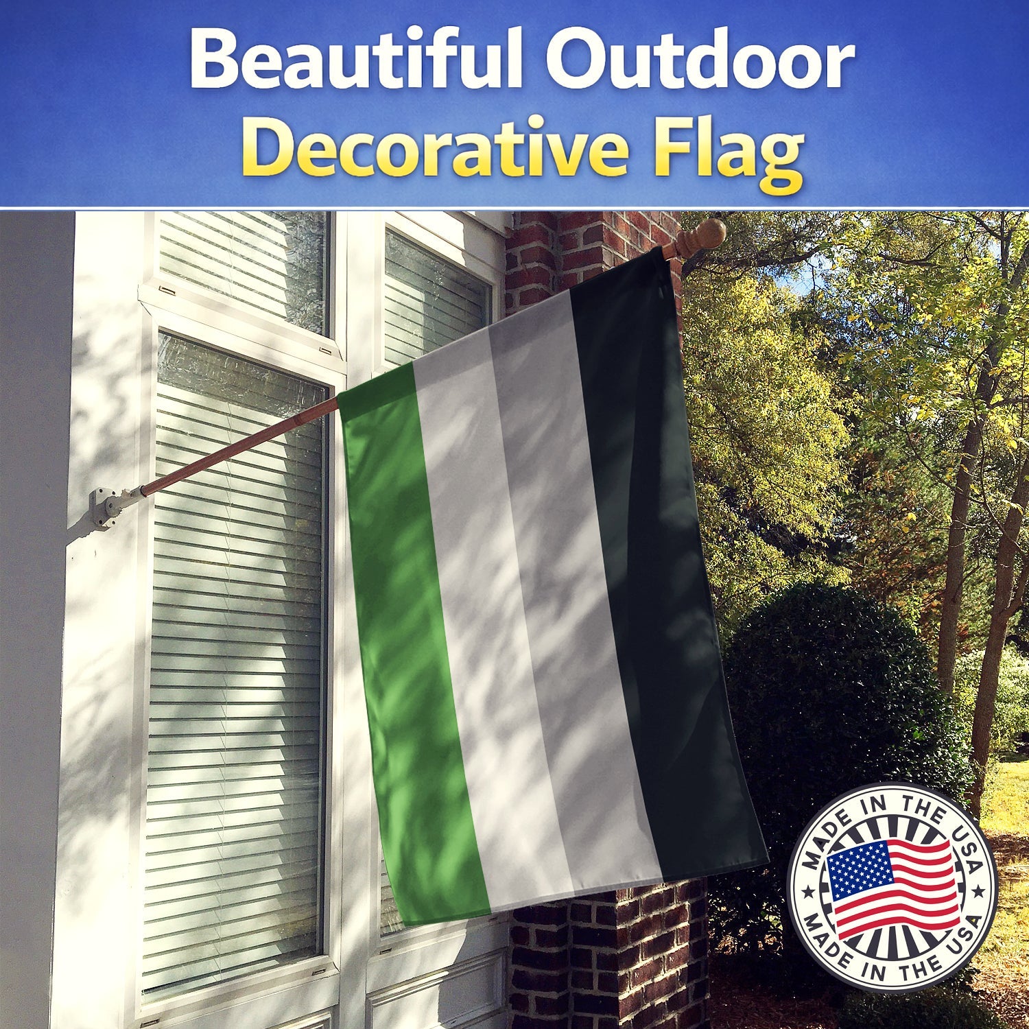 Androphilia Pride House Flag 28x40 Porch Sleeve Pole Decorative Outside Yard Banner Artwork Wall Hanging, Polyester