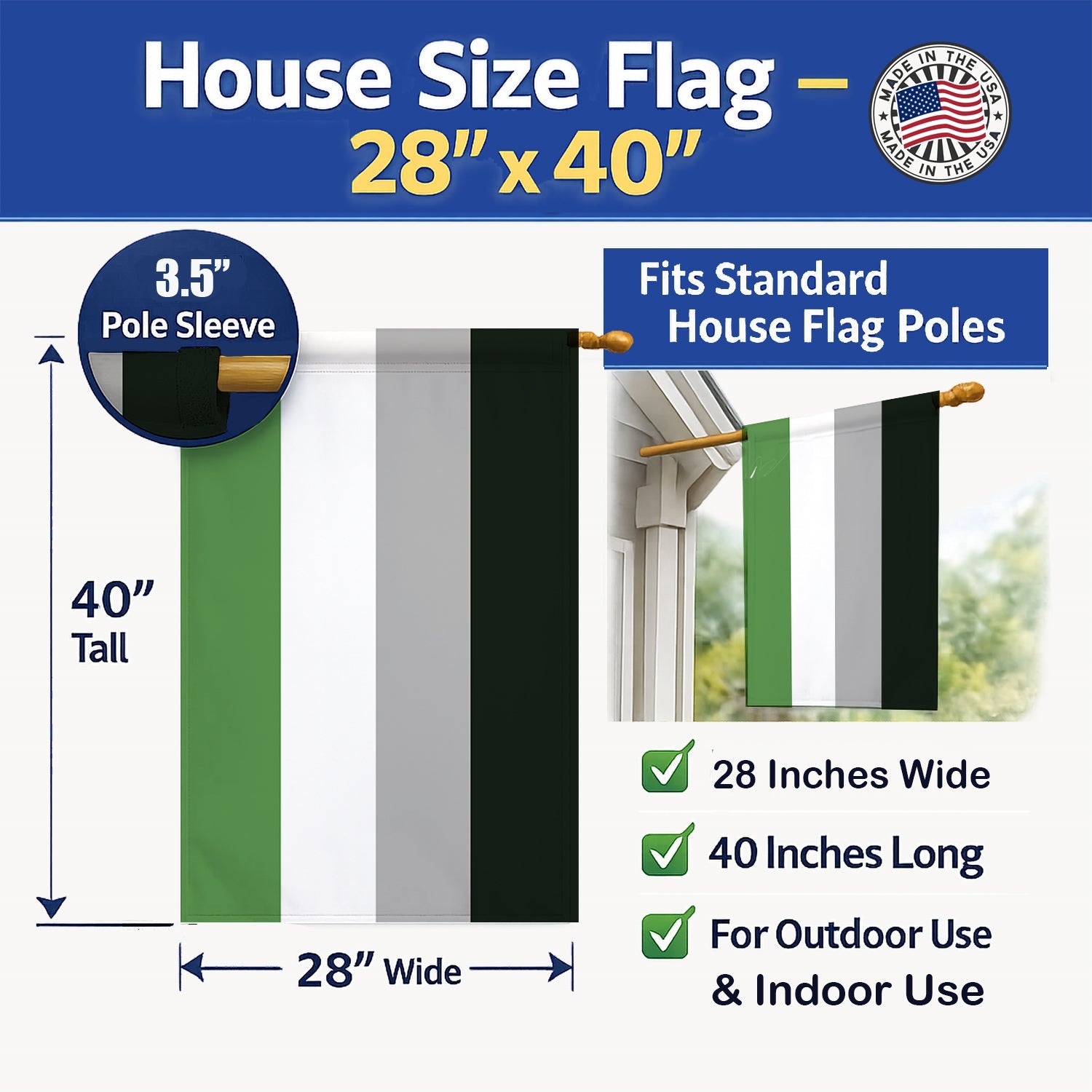 Androphilia Pride House Flag 28x40 Porch Sleeve Pole Decorative Outside Yard Banner Artwork Wall Hanging, Polyester