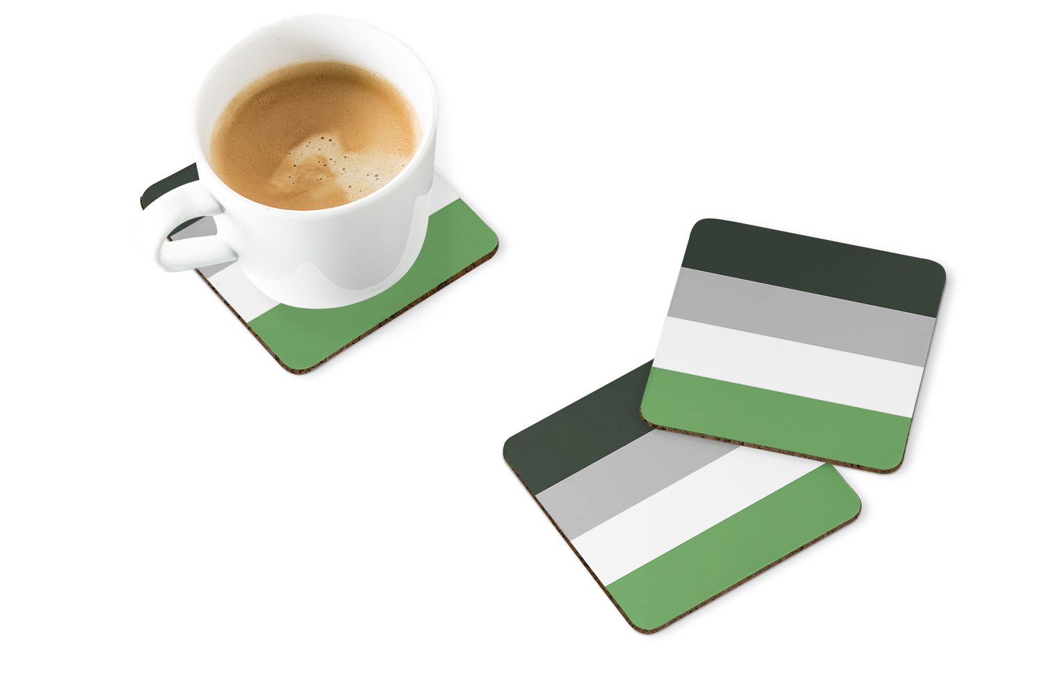Androphilia Pride Foam Coasters Set of 4 Cup Coasters for Indoor Outdoor, Tabletop Protection, Anti Slip, Mouse pad Material