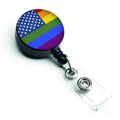 USA Gay Pride Retractable Badge Reel for Nurses ID Badge Holder with Clip Retractable Employee Badge Holder, Belt Clip