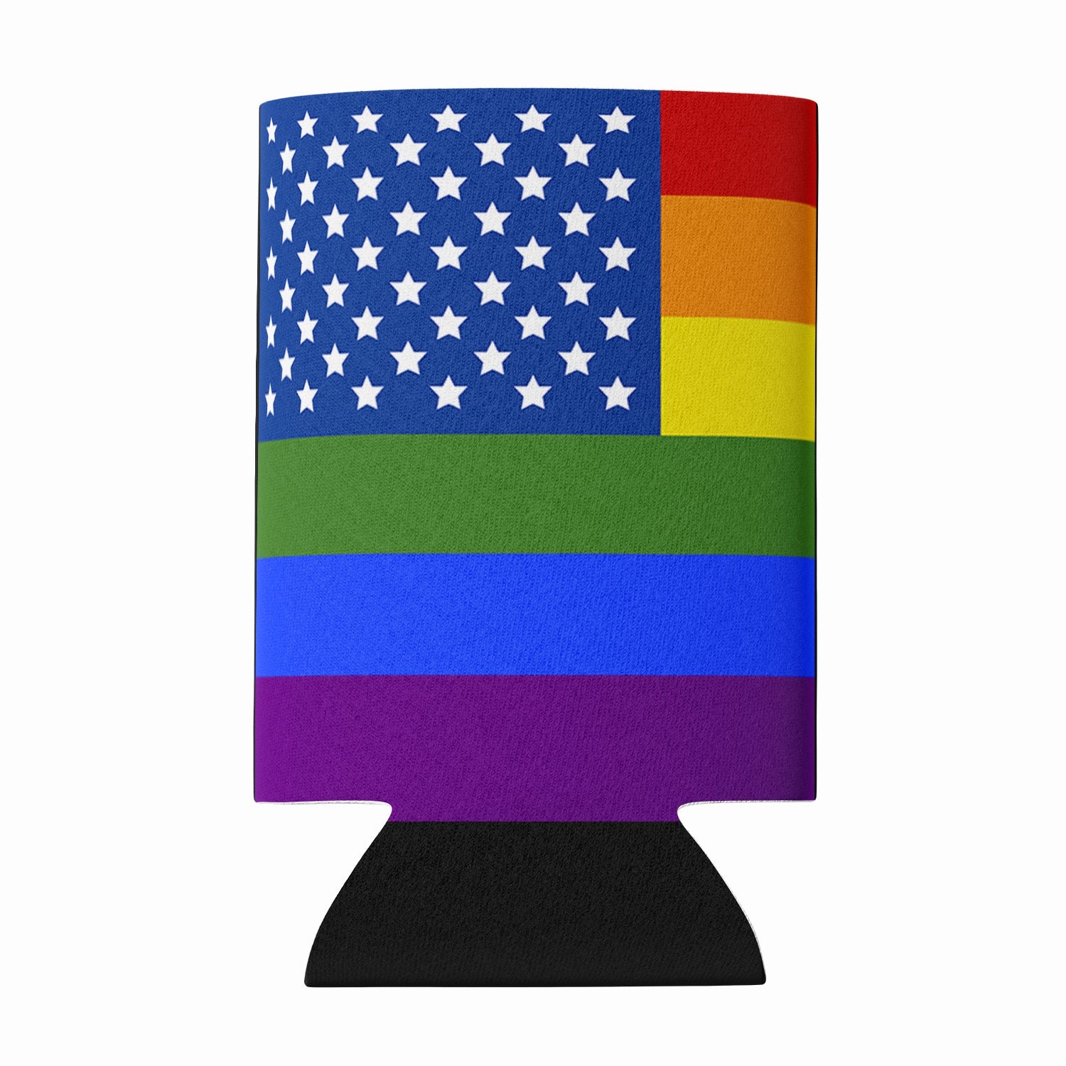 USA Gay Pride Can or Bottle Hugger Cooler Sleeve for Standard 12 oz Cans, Insulated Foam Beer & Soda Can Hugger Reusable