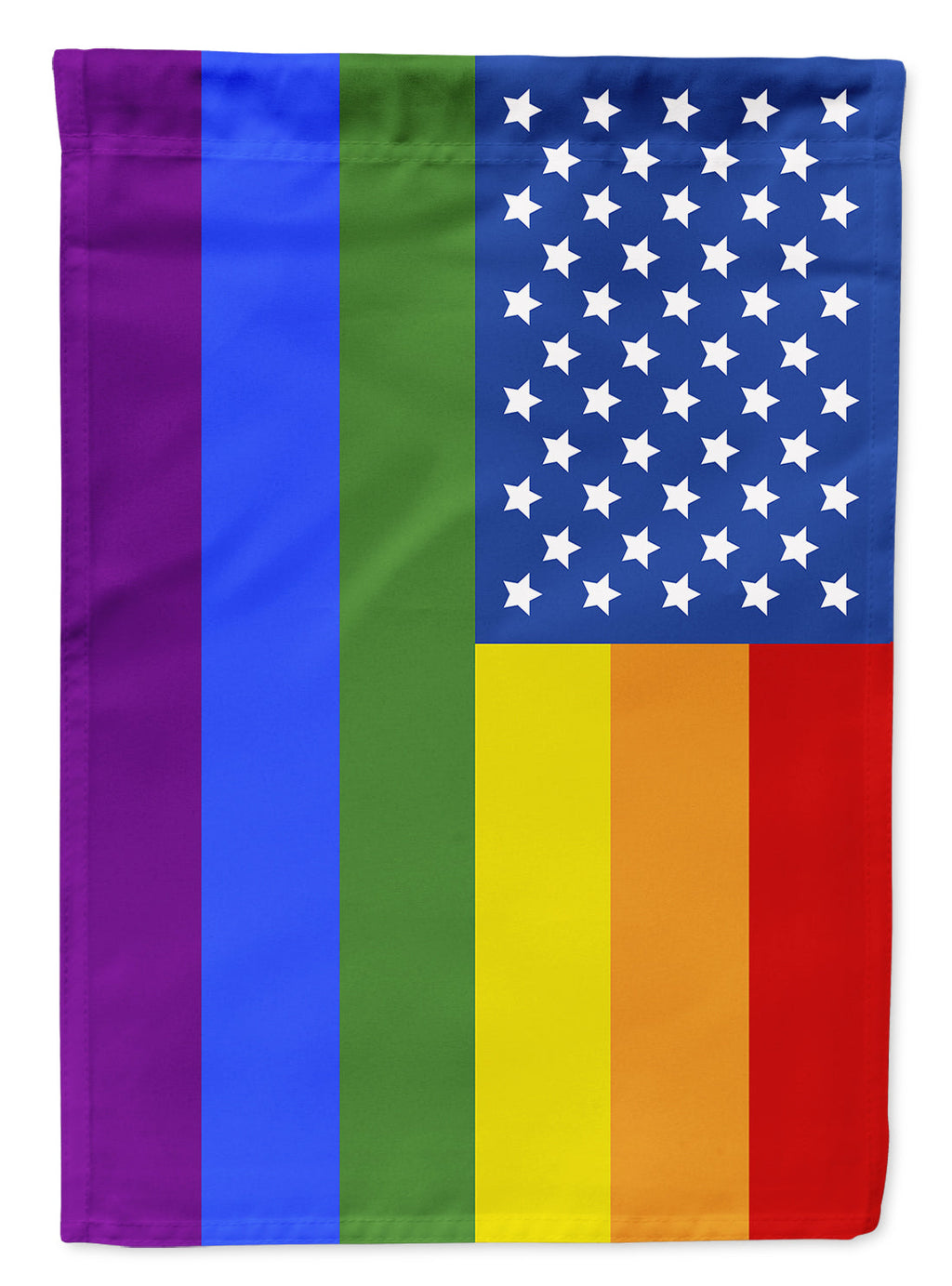 USA Gay Pride House Flag 28x40 Porch Sleeve Pole Decorative Outside Yard Banner Artwork Wall Hanging, Polyester