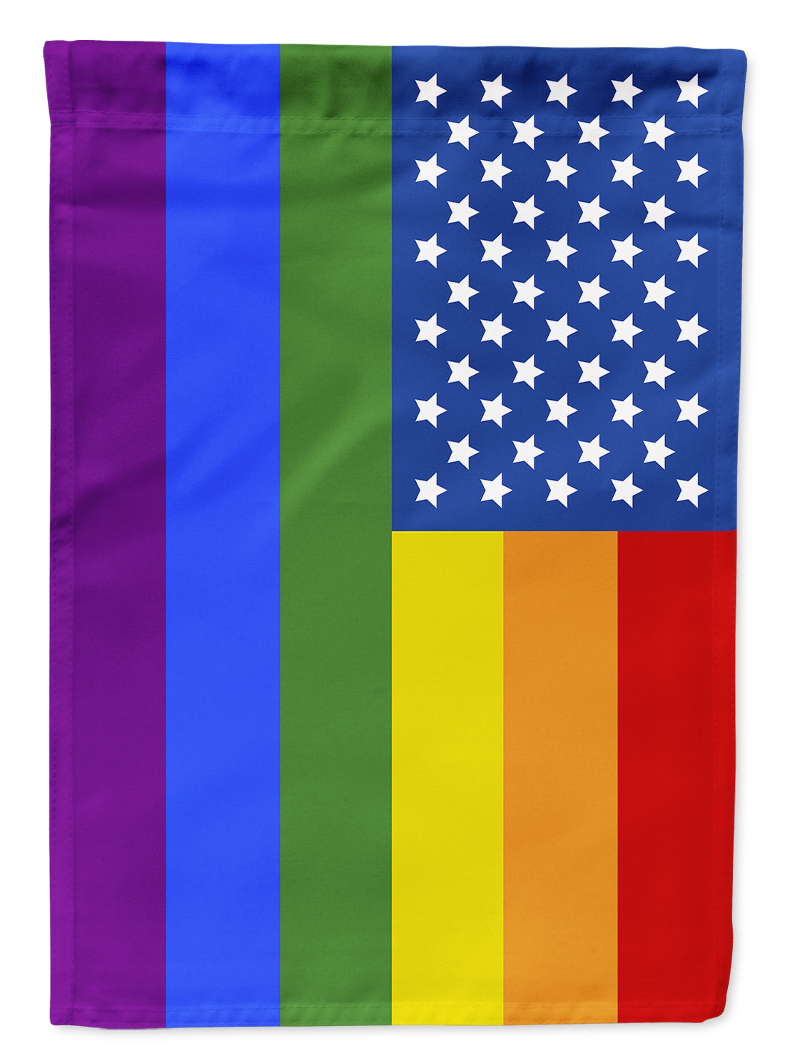 USA Gay Pride House Flag 28x40 Porch Sleeve Pole Decorative Outside Yard Banner Artwork Wall Hanging, Polyester