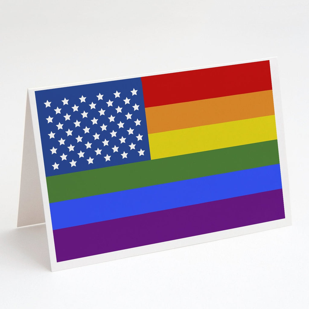 USA Gay Pride Greeting Cards Pack of 8 Blank Cards with Envelopes Whimsical A7 Size 5x7