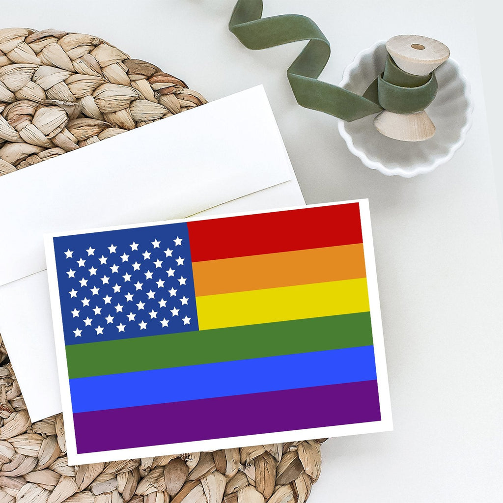 USA Gay Pride Greeting Cards Pack of 8 Blank Cards with Envelopes Whimsical A7 Size 5x7