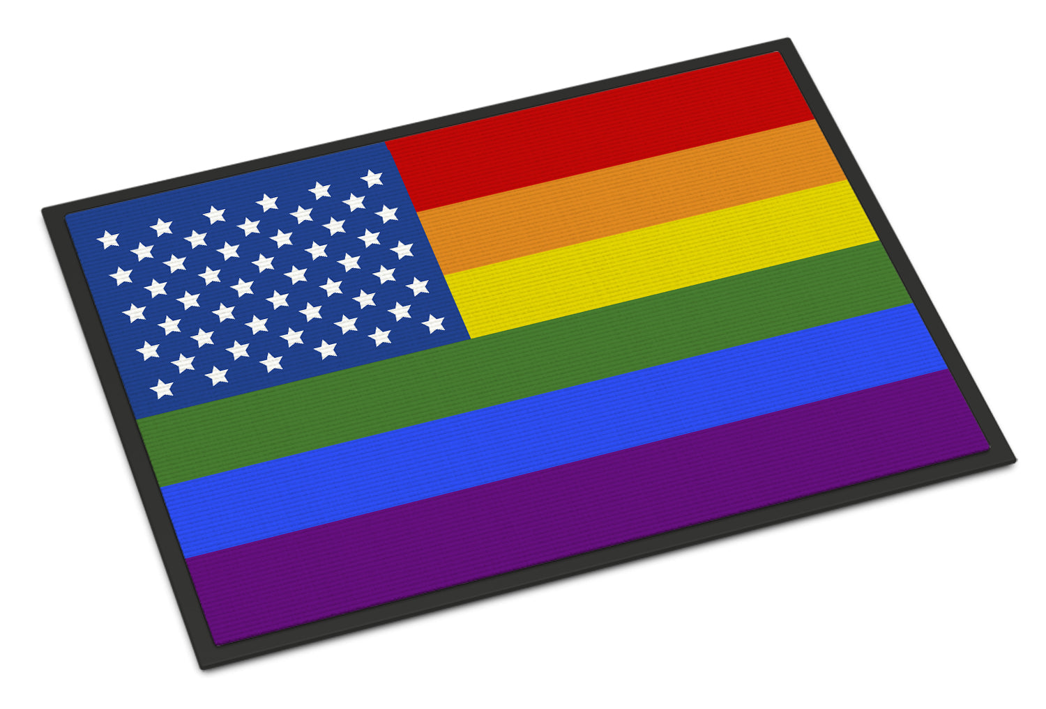 USA Gay Pride Doormat Indoor Outdoor 24H X 36W Front Door Mat Rugs for Entryway, Non Slip Washable Low Pile,