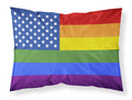 USA Gay Pride Standard Pillowcase Lightweight Super Soft Easy Care Decorative Artwork Pillowcase, Standard