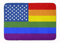 USA Gay Pride Memory Foam Kitchen Mat Machine Washable Anti-Fatigue Cushion Comfort Bath or Kitchen Rug