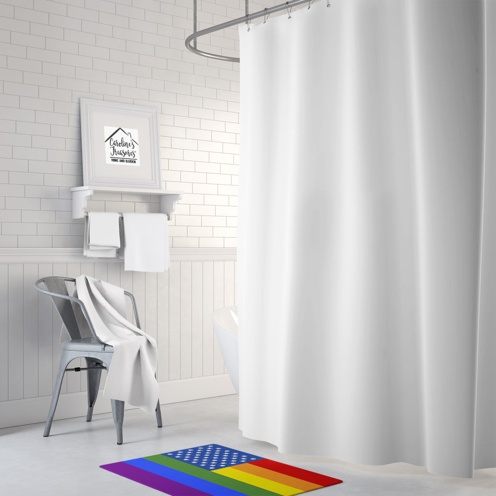 USA Gay Pride Memory Foam Kitchen Mat Machine Washable Anti-Fatigue Cushion Comfort Bath or Kitchen Rug
