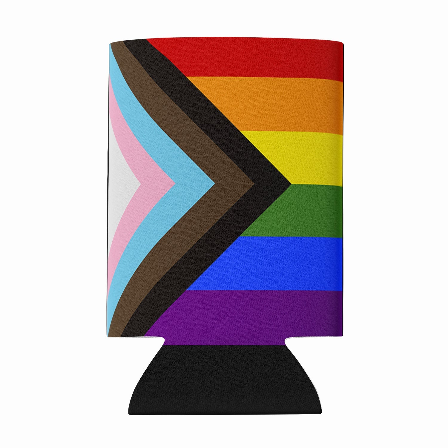 Gay Pride Progress Pride Can or Bottle Hugger Cooler Sleeve for Standard 12 oz Cans, Insulated Foam Beer & Soda Can Hugger Reusable