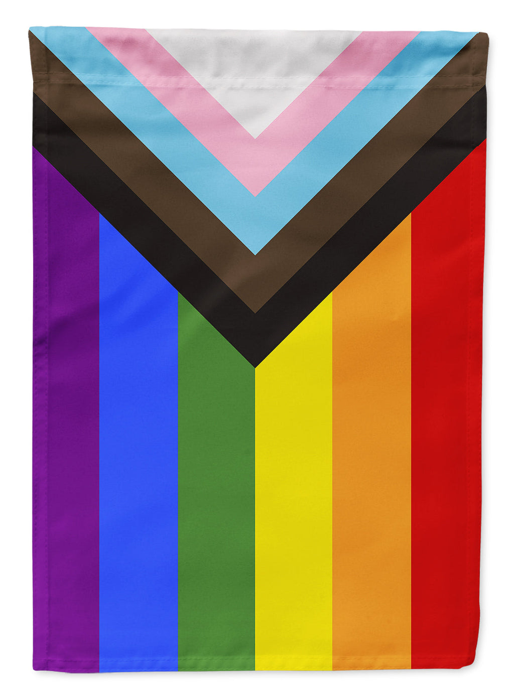 Gay Pride Progress Pride House Flag 28x40 Porch Sleeve Pole Decorative Outside Yard Banner Artwork Wall Hanging, Polyester
